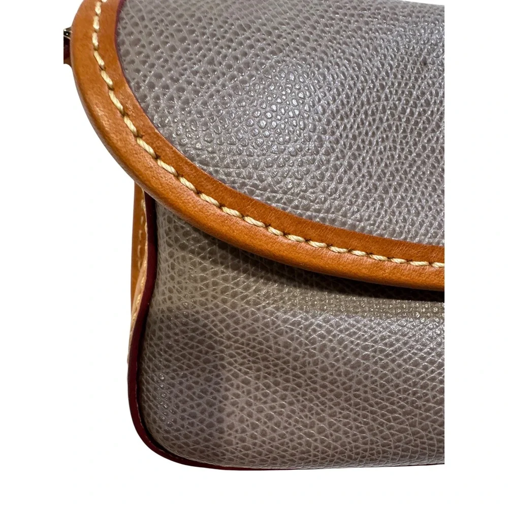 Dooney & Bourke Grey Pebble Grain Leather Trim Wristlet Pouch Bag